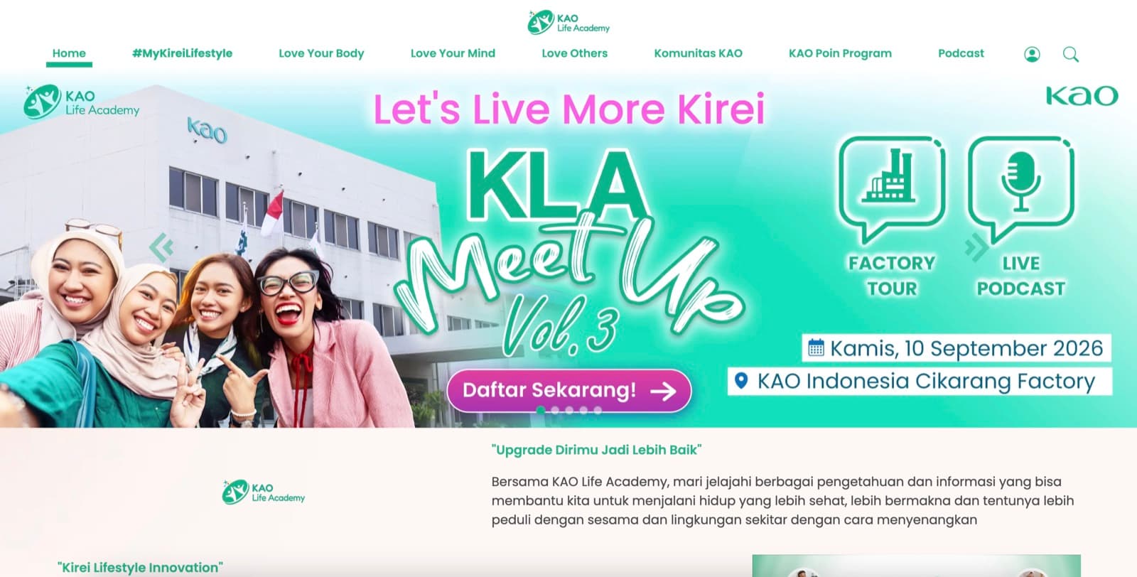 KAO Life Academy — Lifestyle & Education